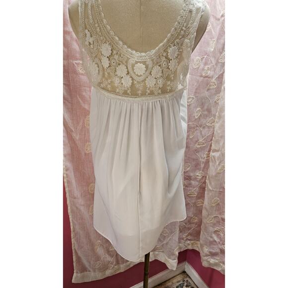 Show Me Your Mumu Baskin White Mini‎ Dress Romantic Beach Lace Wedding Sz Small - Picture 4 of 5